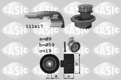 Sasic 3906071 водяной насос + комплект зубчатого ремня на OPEL KADETT E Combo (38_, 48_)