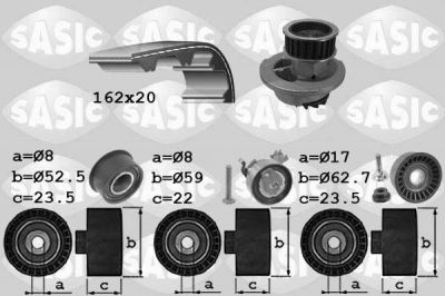 Sasic 3906073 водяной насос + комплект зубчатого ремня на OPEL ASTRA G универсал (F35_)