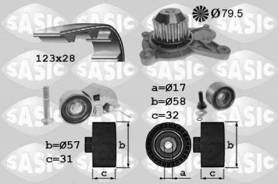 Sasic 3906075 водяной насос + комплект зубчатого ремня на KIA SPORTAGE (JE_, KM_)