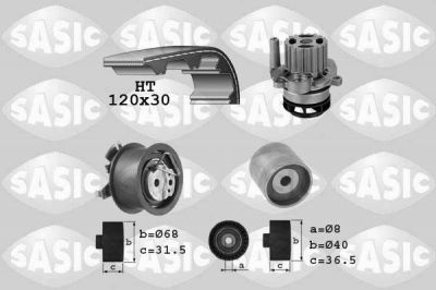 Sasic 3906083 водяной насос + комплект зубчатого ремня на AUDI A3 (8P1)