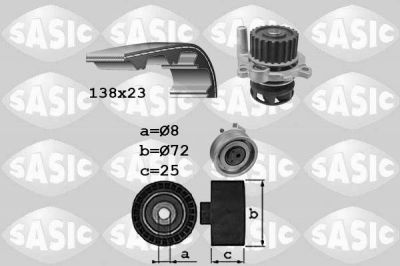 Sasic 3906091 водяной насос + комплект зубчатого ремня на SKODA OCTAVIA Combi (1U5)