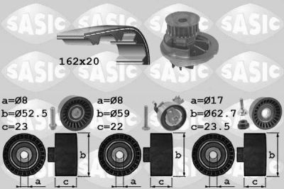 Sasic 3906092 водяной насос + комплект зубчатого ремня на OPEL ASTRA G универсал (F35_)