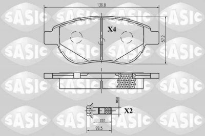 Sasic 6210008 комплект тормозных колодок, дисковый тормоз на PEUGEOT 307 SW (3H)