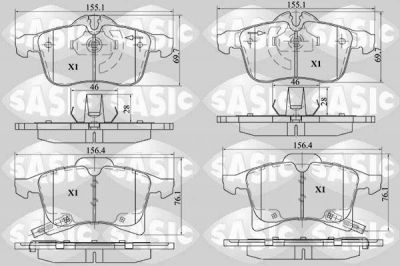 Sasic 6216014 комплект тормозных колодок, дисковый тормоз на OPEL MERIVA