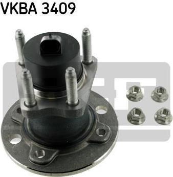 SKF VKBA3409 Ступица с подшипником OPEL VECTRA A/B 93-02/ASTRA 91-05 зад.(4отверстия)(с ABS) (1604003)