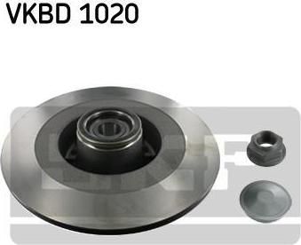 SKF VKBD 1020 тормозной диск на RENAULT LAGUNA III (BT0/1)