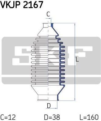 SKF VKJP 2167 комплект пылника, рулевое управление на VOLVO 340-360 (343, 345)