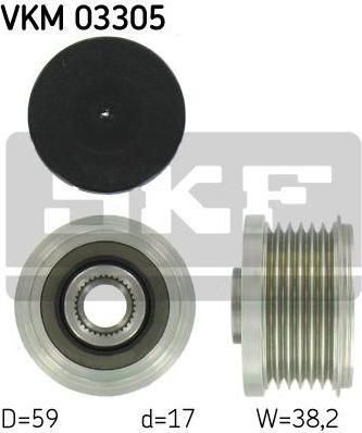 SKF VKM 03305 механизм свободного хода генератора на PEUGEOT 407 SW (6E_)