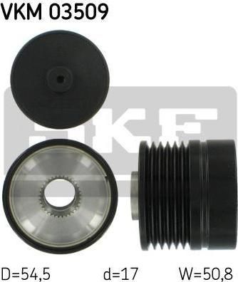 SKF VKM 03509 механизм свободного хода генератора на OPEL ASTRA H универсал (L35)