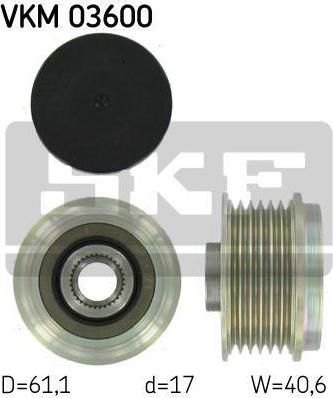 SKF VKM 03600 механизм свободного хода генератора на RENAULT CLIO II (BB0/1/2_, CB0/1/2_)