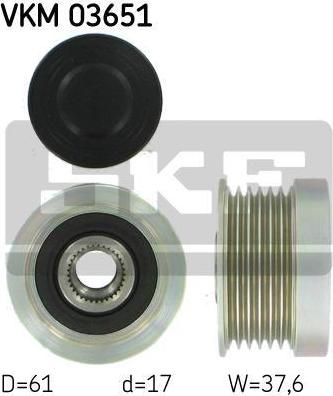 SKF VKM 03651 механизм свободного хода генератора на VOLVO S80 I (TS, XY)