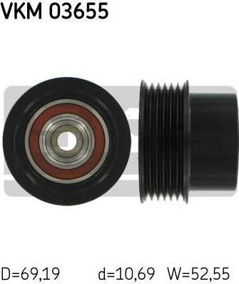 SKF VKM 03655 механизм свободного хода генератора на VOLVO V70 III (BW)