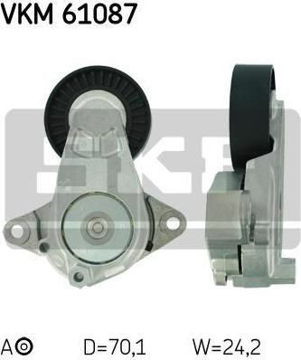 SKF VKM 61087 натяжной ролик, поликлиновой ремень на TOYOTA COROLLA седан (E15_)