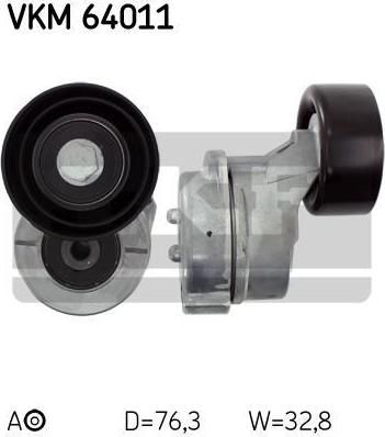 SKF VKM 64011 натяжной ролик, поликлиновой ремень на KIA SORENTO I (JC)