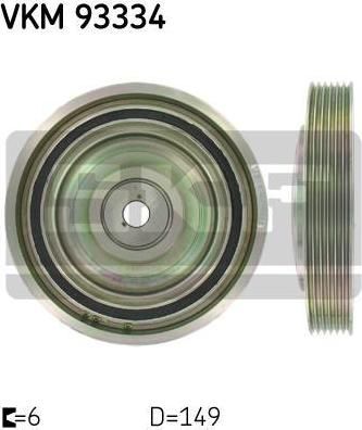 SKF VKM 93334 ременный шкив, коленчатый вал на PEUGEOT 206 Наклонная задняя часть (2A/C)