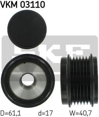 SKF VKM03110 Шкив генератора AD A4/A5/Q5 1.8-2.0 TFSi 07- gt;