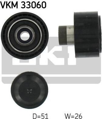 SKF VKM33060 ролик обв. Citroen C3/Xsara, Peugeot 307 1.4HDI/1.6HDI 01>