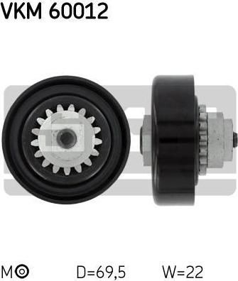 SKF VKM60012 Ролик натяжной ремня приводного CHEVROLET AVEO/MATIZ/SPARK (96416331)