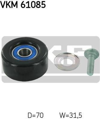 SKF VKM61085 Ролик натяжной ремня приводного TOYOTA AVENSIS/CAMRY/RAV 4 2.0/2.4 00-> (1662028090)