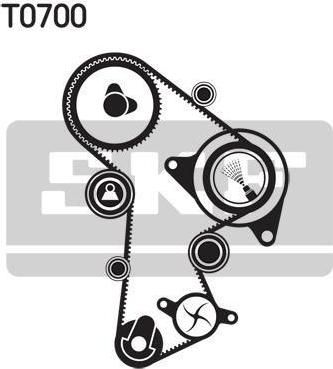 SKF VKMC 01269 Комплект ремня ГРМ (с помпой) VAG 1.2D1.6D2.0D 05- (03L198119B)