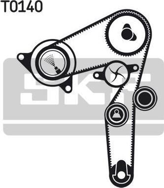 SKF VKMC 02199-2 Комплект ремня ГРМ ALFA ROMEO/FIAT/LANCIA/OPEL 1.6D 08- (с помпой)