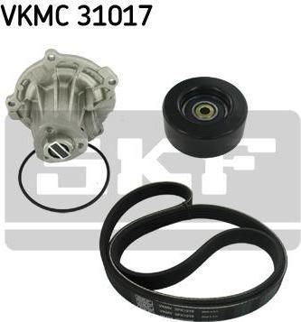 SKF VKMC 31017 водяной насос + комплект ручейковых ремней на VW CADDY II пикап (9U7)