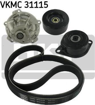 SKF VKMC 31115 водяной насос + комплект ручейковых ремней на VW CADDY II пикап (9U7)