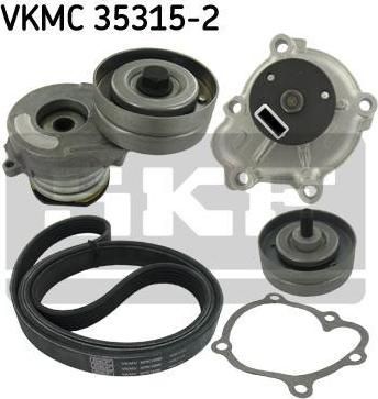 SKF VKMC 35315-2 водяной насос + комплект ручейковых ремней на OPEL CORSA C (F08, F68)