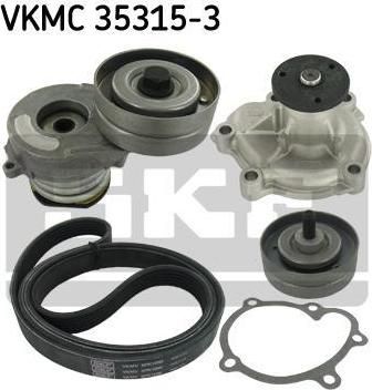 SKF VKMC 35315-3 водяной насос + комплект ручейковых ремней на OPEL CORSA C (F08, F68)