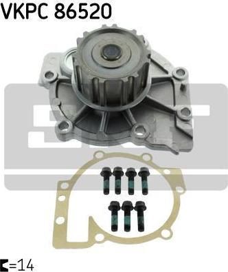 SKF VKPC86520 Насос водяной VOLVO S80 2.8T6/2.9/3.0/3.0T6 98-06 (272334)