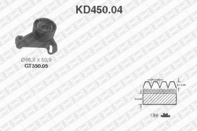 SNR KD450.04 комплект ремня грм на 3 (E30)