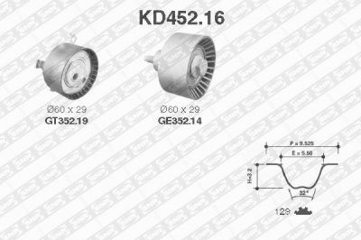 SNR KD452.16 комплект ремня грм на FORD MONDEO II (BAP)