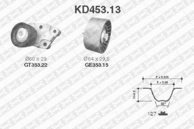SNR KD453.13 комплект ремня грм на CHEVROLET CRUZE (J300)