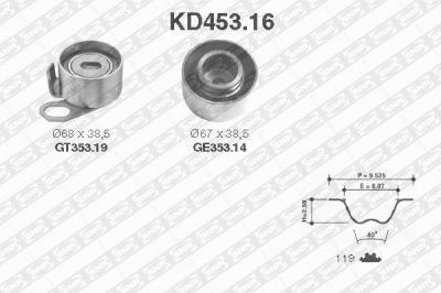 SNR KD453.16 комплект ремня грм на OPEL CAMPO (TF_)