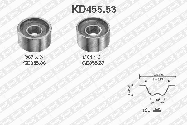 SNR KD455.53 комплект ремня грм на RENAULT TRAFIC фургон (TXX)