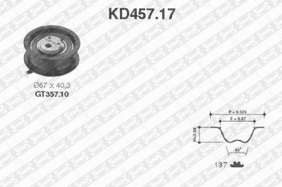 SNR KD457.17 комплект ремня грм на VW GOLF III (1H1)