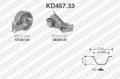 SNR KD45733 Ремень ГРМ [150 зуб.,23mm] + 2 ролика+успокоитель c демпфером