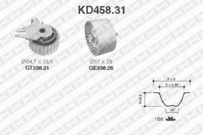 SNR KD458.31 комплект ремня грм на ALFA ROMEO 156 (932)