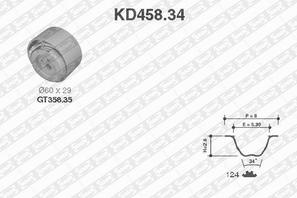 SNR KD458.34 комплект ремня грм на FIAT DOBLO фургон/универсал (263)