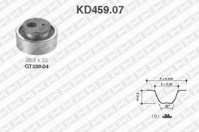 SNR KD45907 Ремень ГРМ [101 зуб., 17mm] + ролик