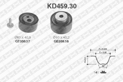 SNR KD45930 Ремень ГРМ [141 зуб.,25,4mm] + 2 ролика