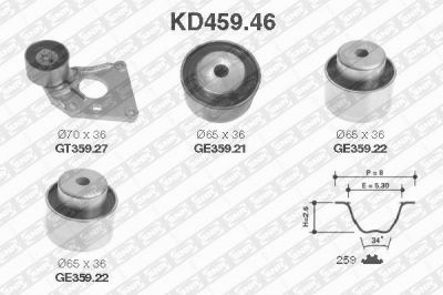 SNR KD459.46 комплект ремня грм на PEUGEOT 607 (9D, 9U)