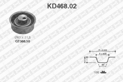 SNR KD468.02 комплект ремня грм на NISSAN PRAIRIE (M10, NM10)
