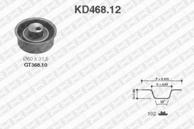 SNR KD468.12 комплект ремня грм на NISSAN SUNNY II Hatchback (N13)