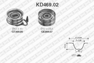 SNR KD469.02 комплект ремня грм на TOYOTA COROLLA Liftback (_E8_)