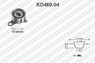 SNR KD469.04 комплект ремня грм на TOYOTA COROLLA Liftback (_E8_)