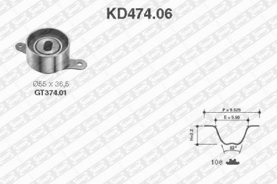 SNR KD474.06 комплект ремня грм на HONDA ACCORD III (CA)