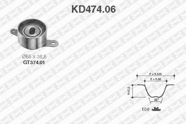 SNR KD474.06 комплект ремня грм на HONDA ACCORD III (CA)