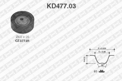 SNR KD477.03 комплект ремня грм на SUZUKI SWIFT II седан (AH, AJ)