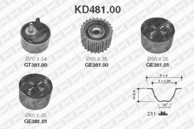 SNR KD481.00 комплект ремня грм на SUBARU IMPREZA универсал (GF)